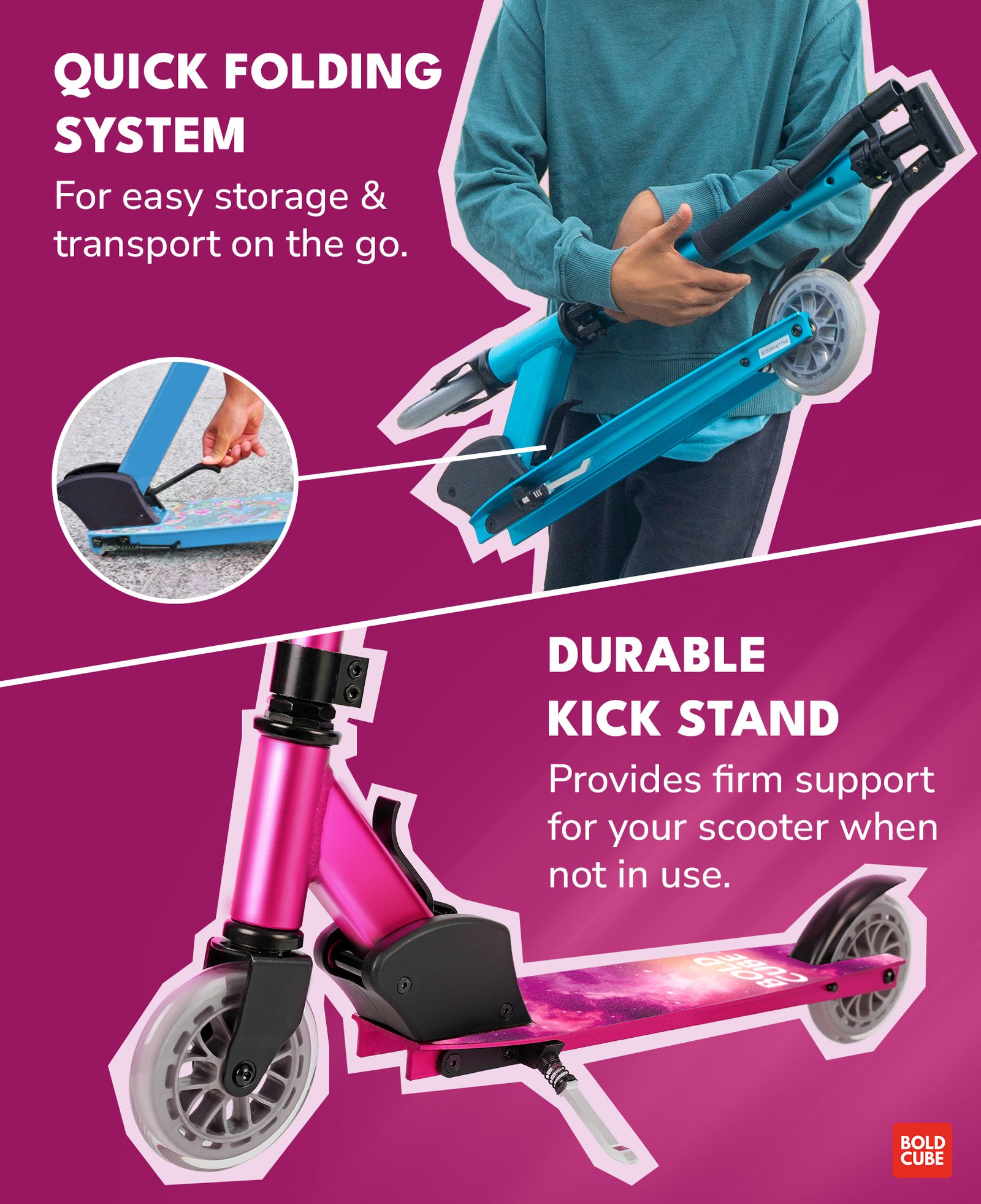 Deluxe 2 Wheel Scooter | Fuchsia