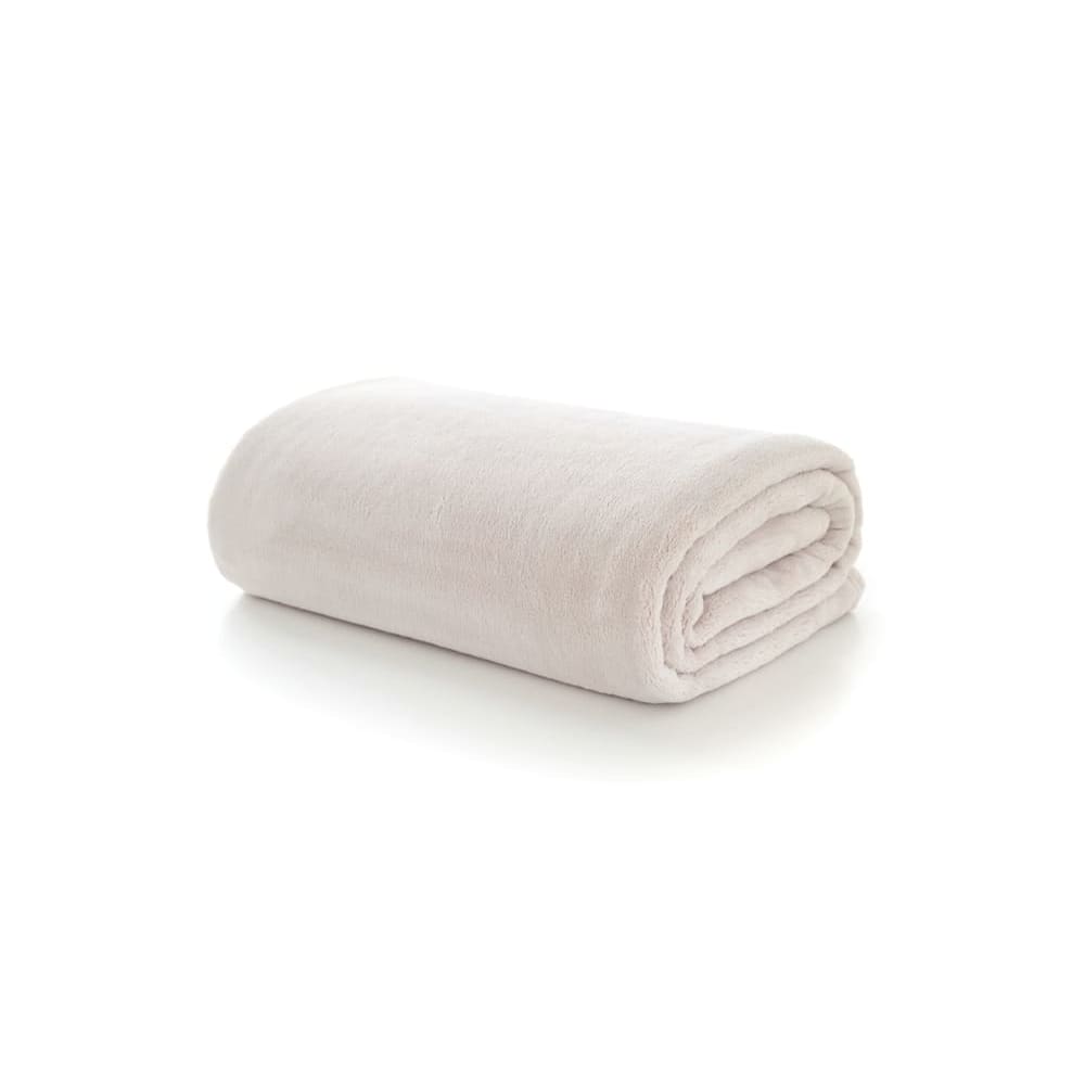 Coco Touch Flannel Throw – Luxury 140x180cm Ultra Soft Blanket | 140cm x 180cm | Cream