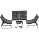 4 Pc Garden Furniture Set With Loveseat, Chairs, Table | Gray