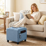 Small Ottoman With Side Pocket Living Room | Dark Blue