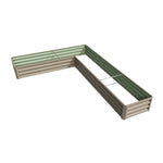 L-shaped Galvanized Steel Raised Garden Bed | One Size | Brown