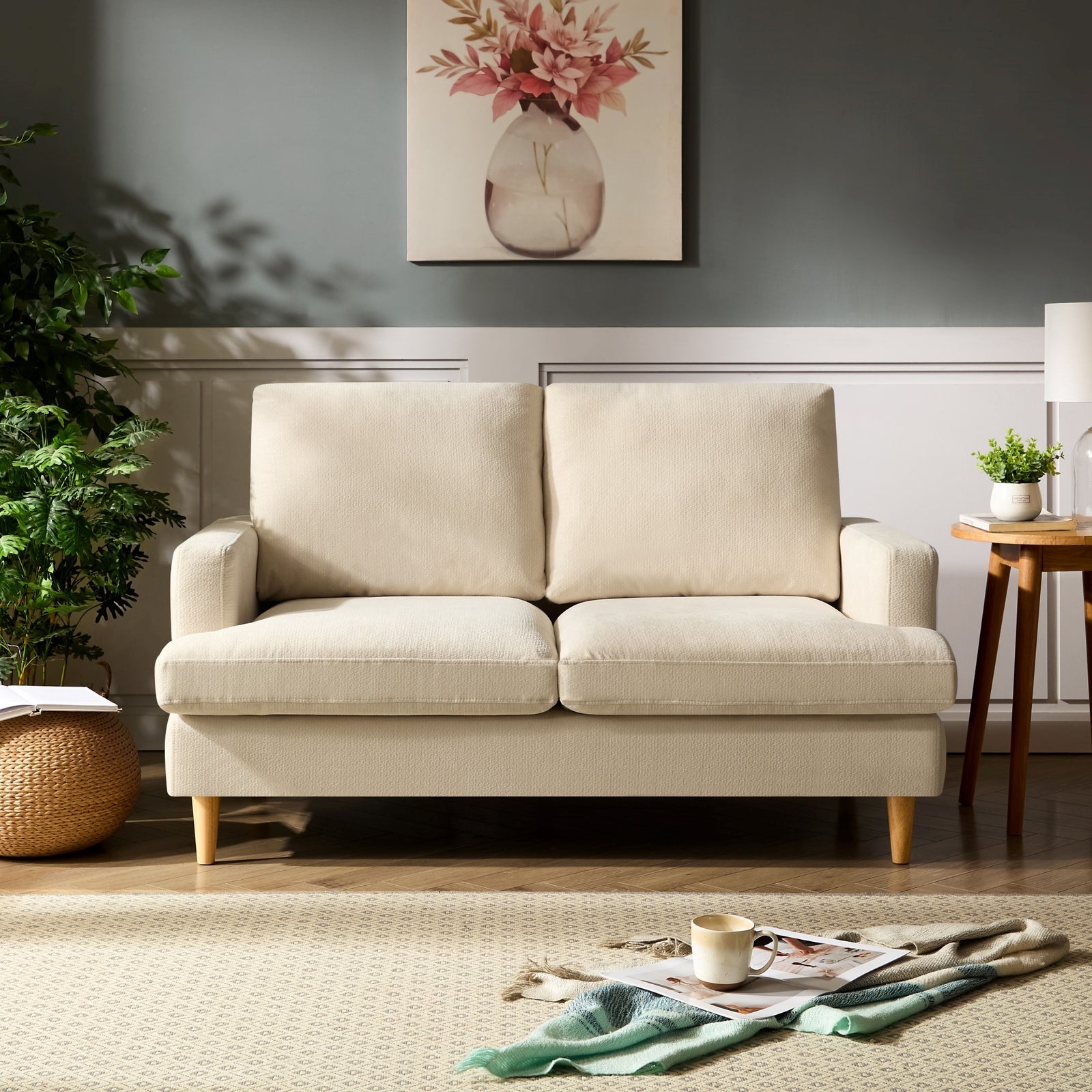 Newsome 2 Seat Fabric Sofa | Cream