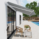 2.5x2m Garden Patio Manual Awning | Green & White