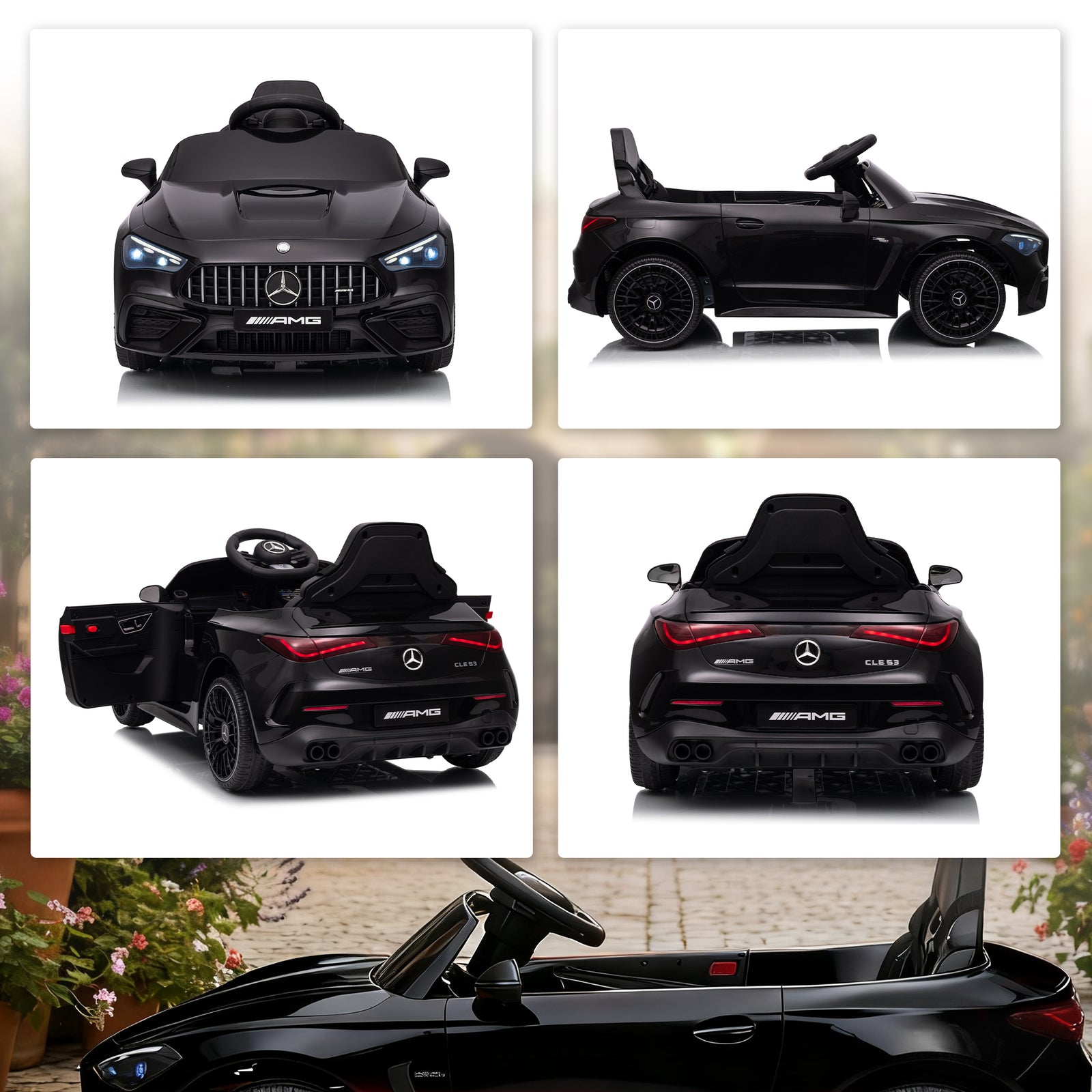Kids Electric Car Licensed Mercedes Amg, 12v Ride On Car | Black
