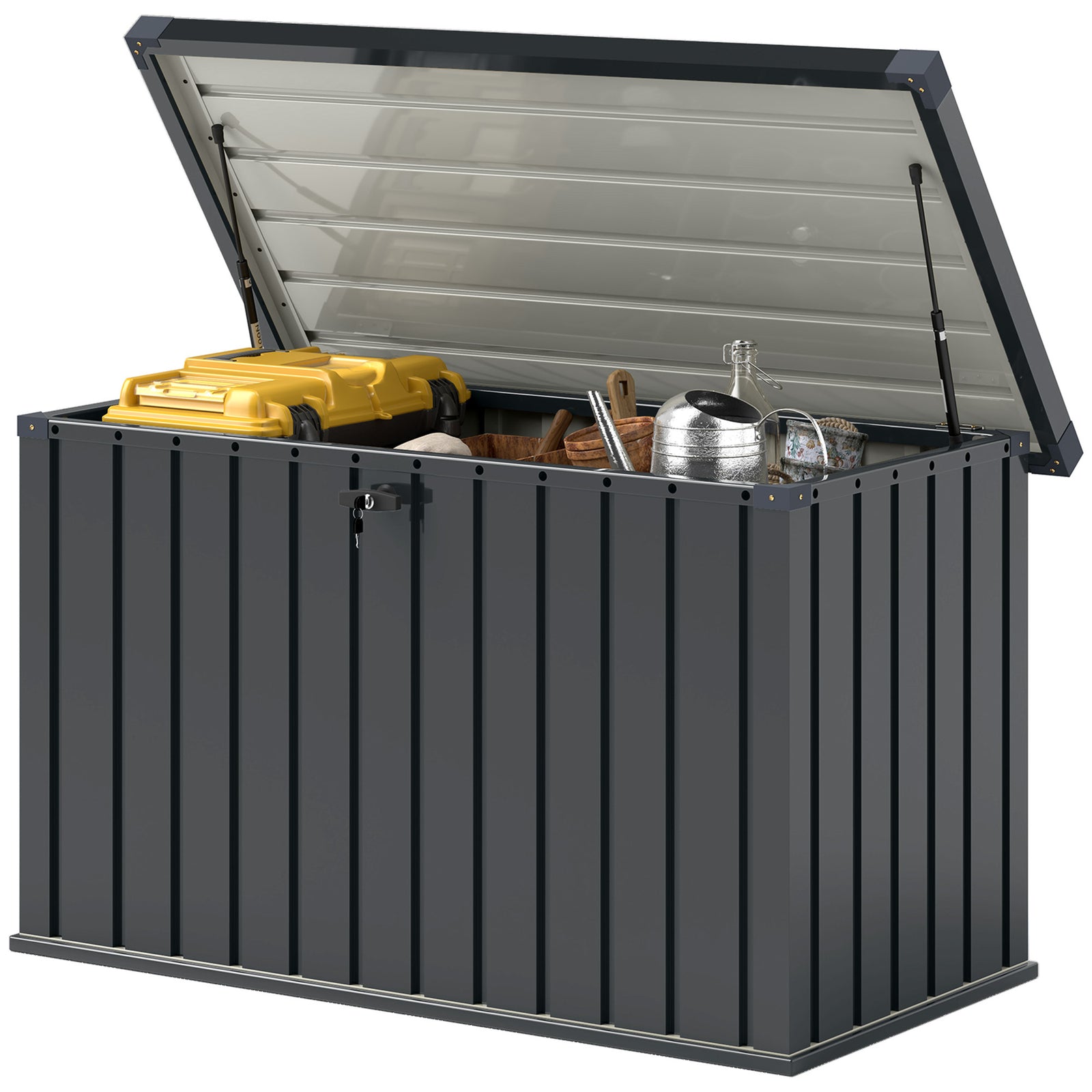 400l Waterproof Metal Outdoor Storage Box With Lock And Keys