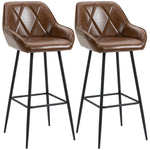 Retro Bar Chairs With Footrests Steel Legs