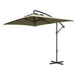 3m Cantilever Banana Parasol W/ Cross Base | Beige