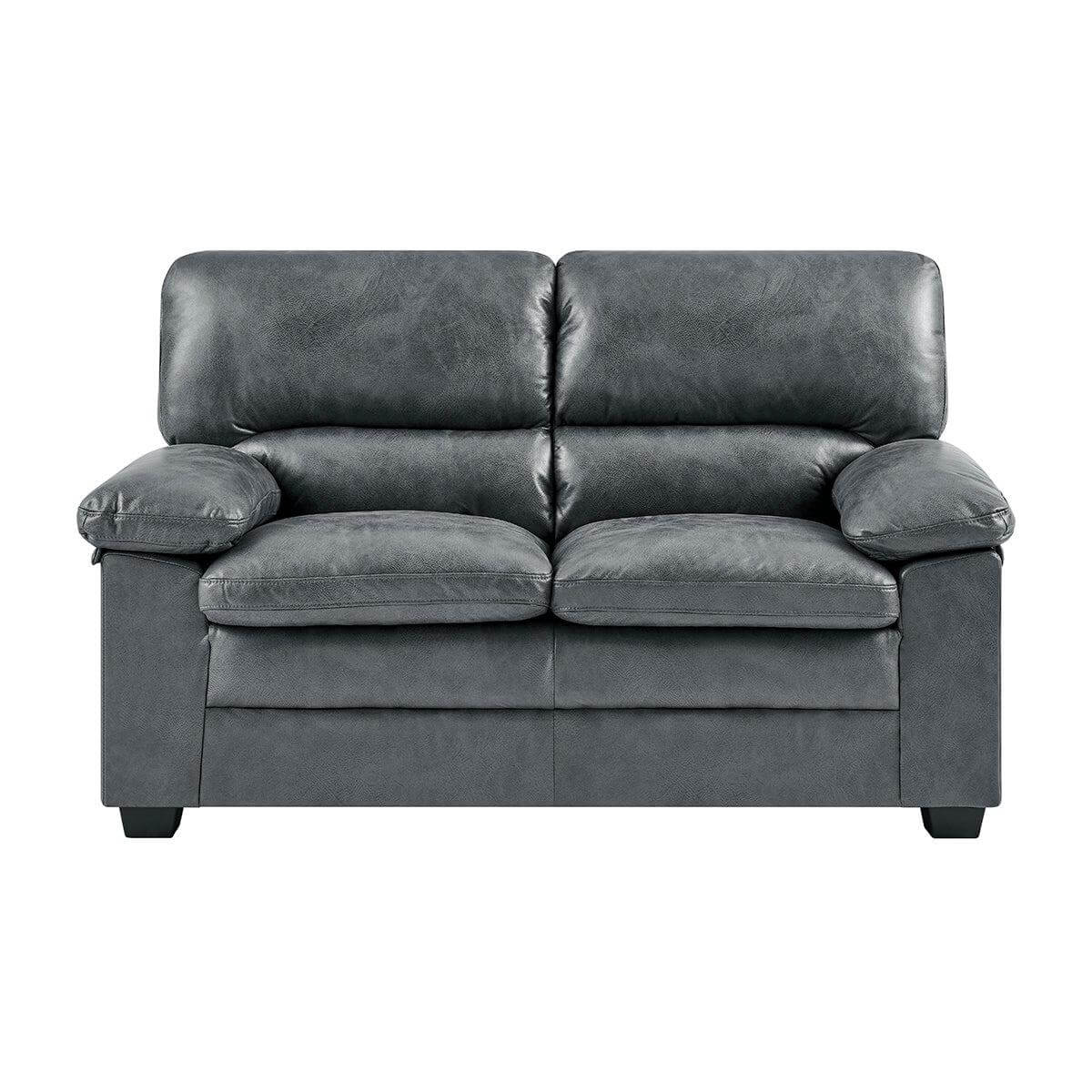 Bonded Faux Leather Sofa - 2 Seater | Grey