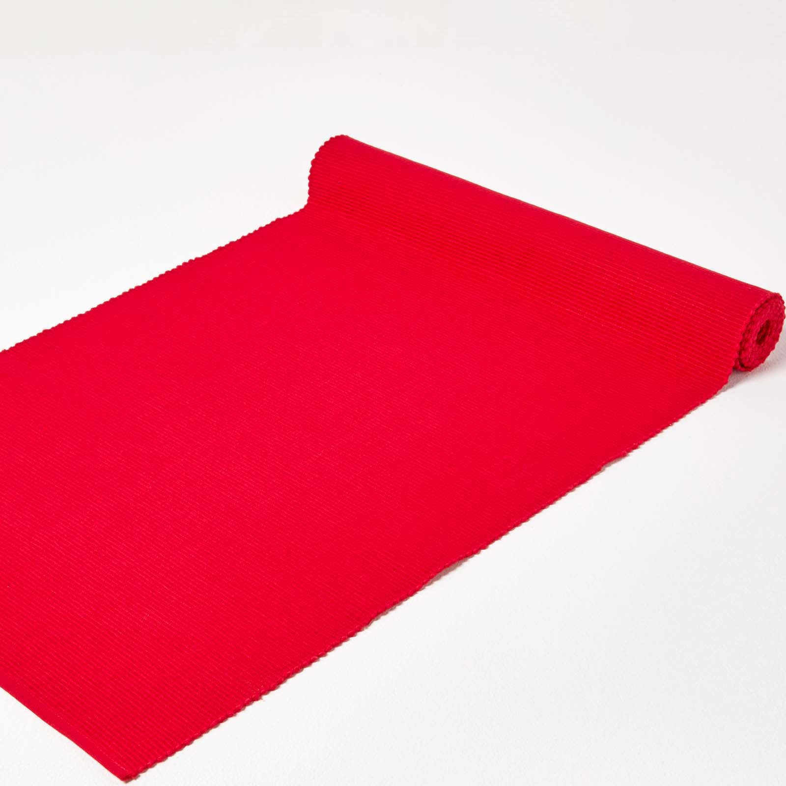 Cotton Plain Table Runner | Red