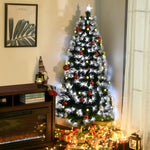 6ft White Light Artificial Christmas Tree W/ 230 Led Star Topper Tri-base | 6ft | Green