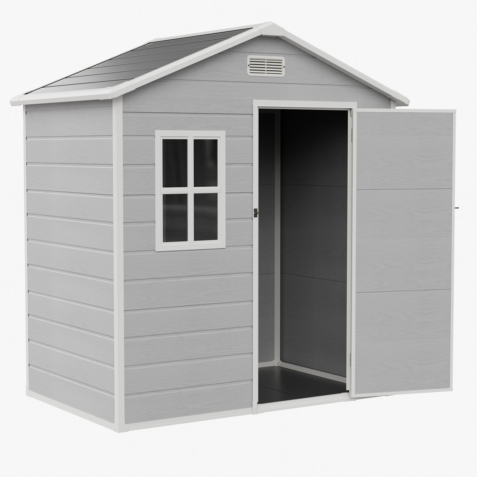 Breeins 6x4ft Outdoor Aluminum & Pp Storage Shed