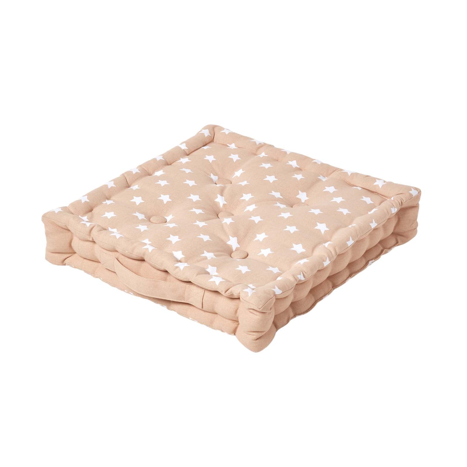 Cotton Stars Floor Cushion | 40cm x 40cm | Beige