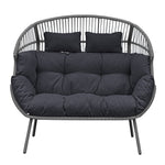 Cocona 2 Seat Standing Egg Chair And Stool | One Size | Dark Grey