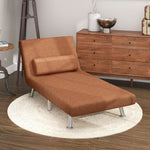Single Folding 5 Position Convertible Sleeper Chair Sofa Bed | One Size | Brown
