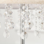 HOMCOM Steel Floor Lamp With Crystal Pendant Steel Base Cream