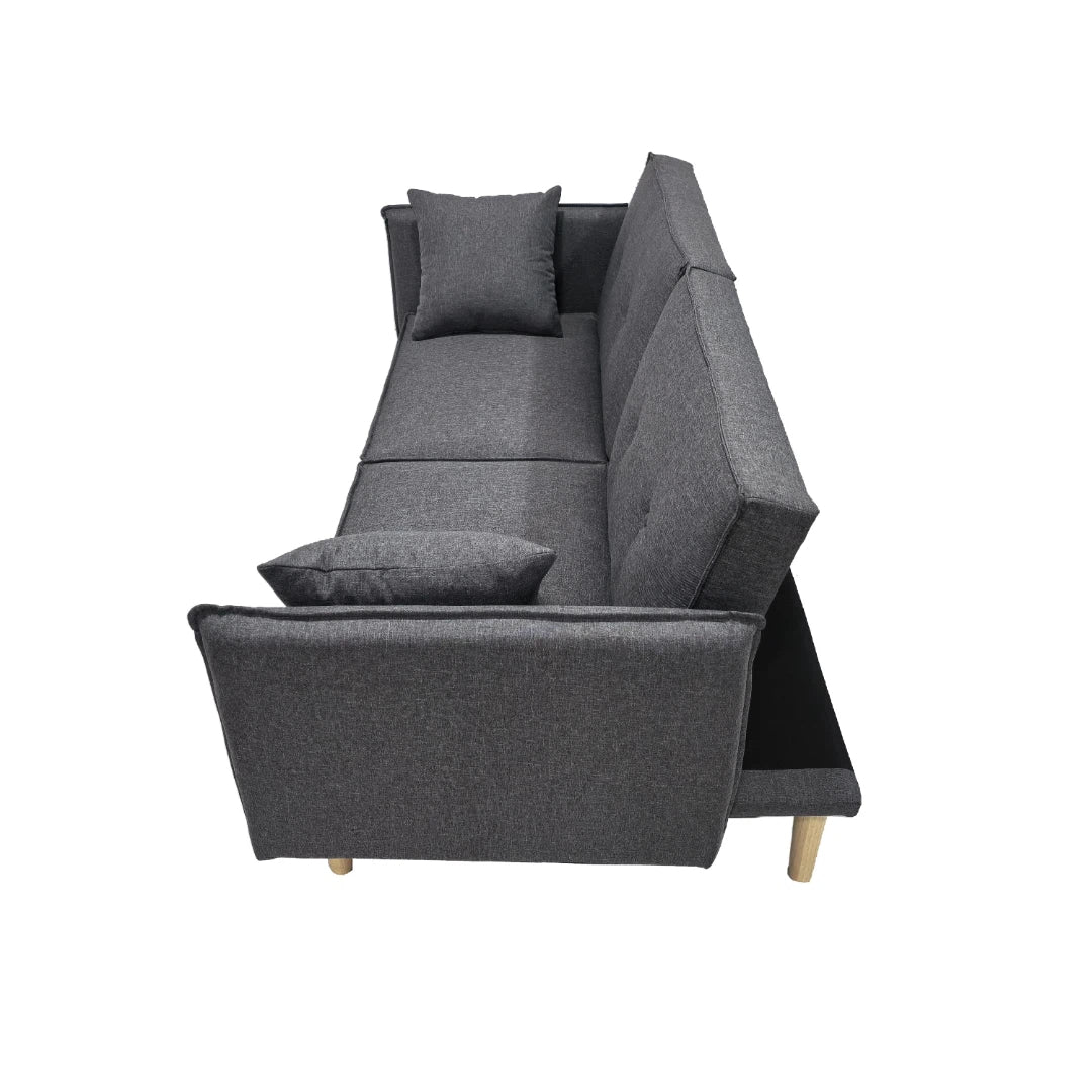 Finnley Two Seat Grey Sofa Bed | One Size | Grey