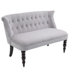 Velvet Feel French Inspired 2 Seat Lounger Couch Wood Frame