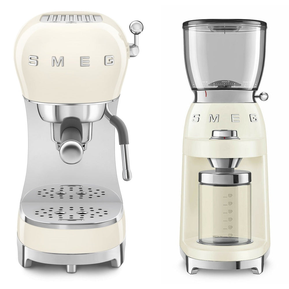 Ecf02, Cgf11, Ects01 Coffee Machine, Grinder & Tamping Set | Cream