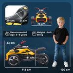 12v Kids Electric Ride On Car, Battery Powered Ride On Atv | Yellow
