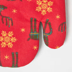 HOMESCAPES Red Reindeer Christmas Oven Glove