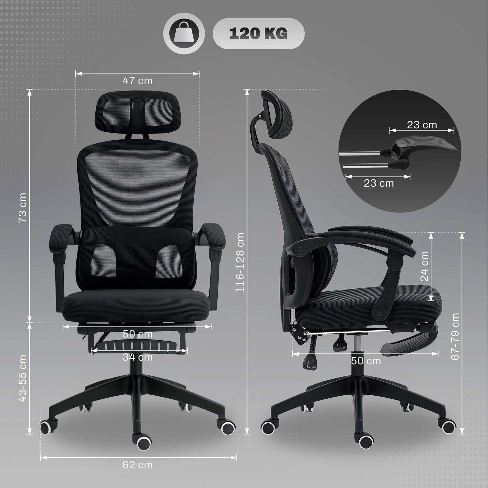 Office Chair With Lumbar Support | Black