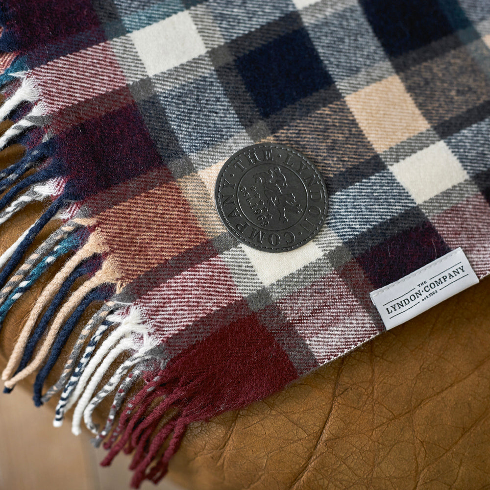 Artillery Tartan Faux Cashmere Large Throw | Purple
