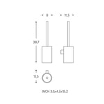 Toilet Brush, Wall-mounted, Brushed Gold Pvd, Architect S+ Collection