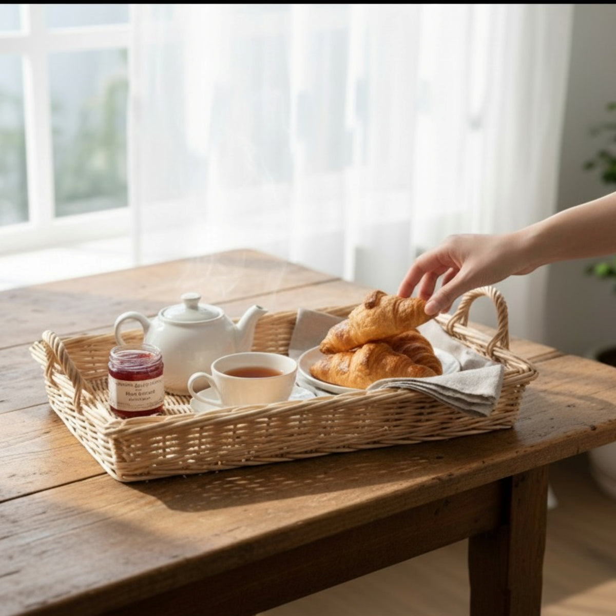 Wicker Large Caterers Serving Tray