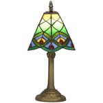 HOMCOM Handcrafted Stained Glass Bedside Lamp, Tiffany Style Table Lamp