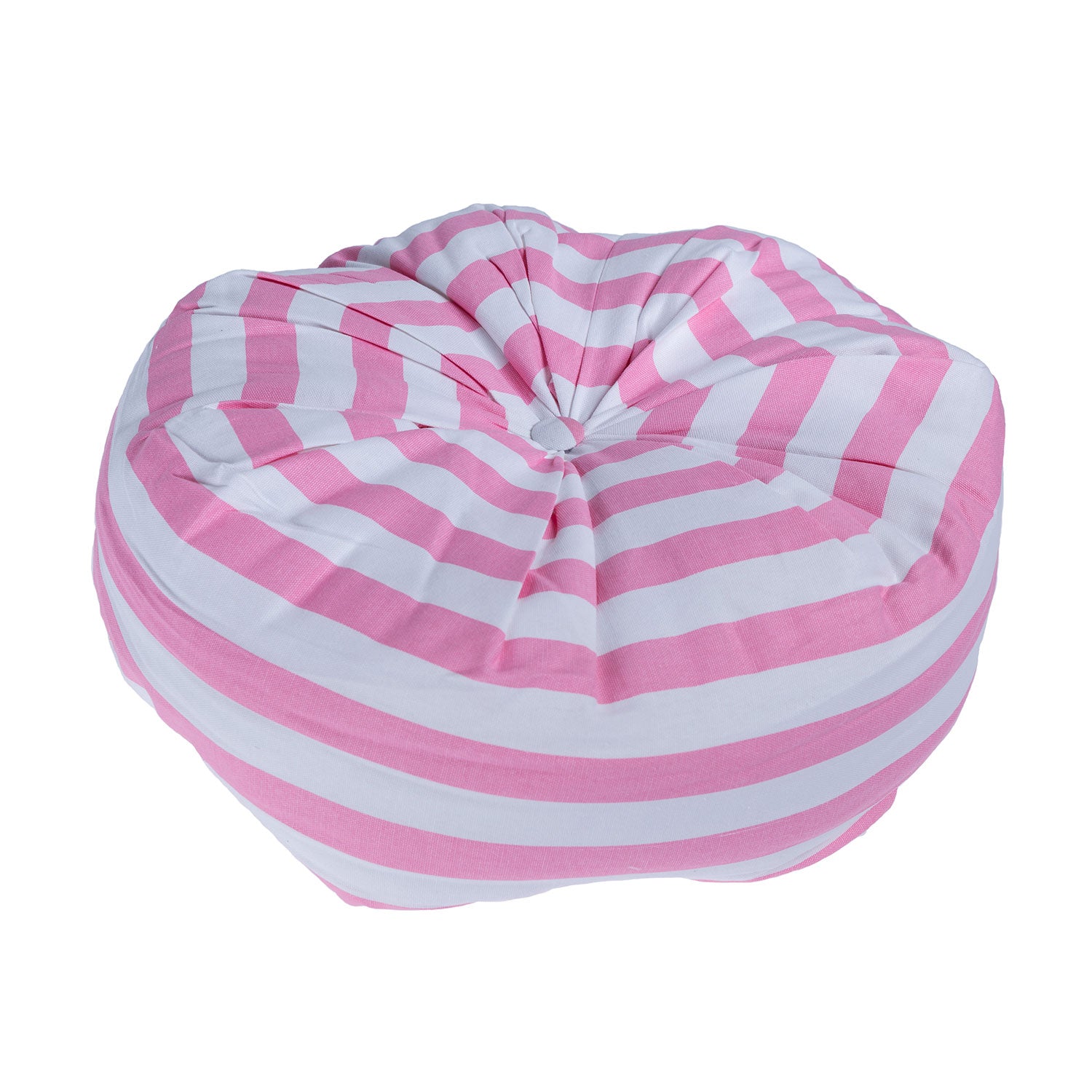 Striped Pleated Round Floor Cushion | 40cm x 40cm | Pink