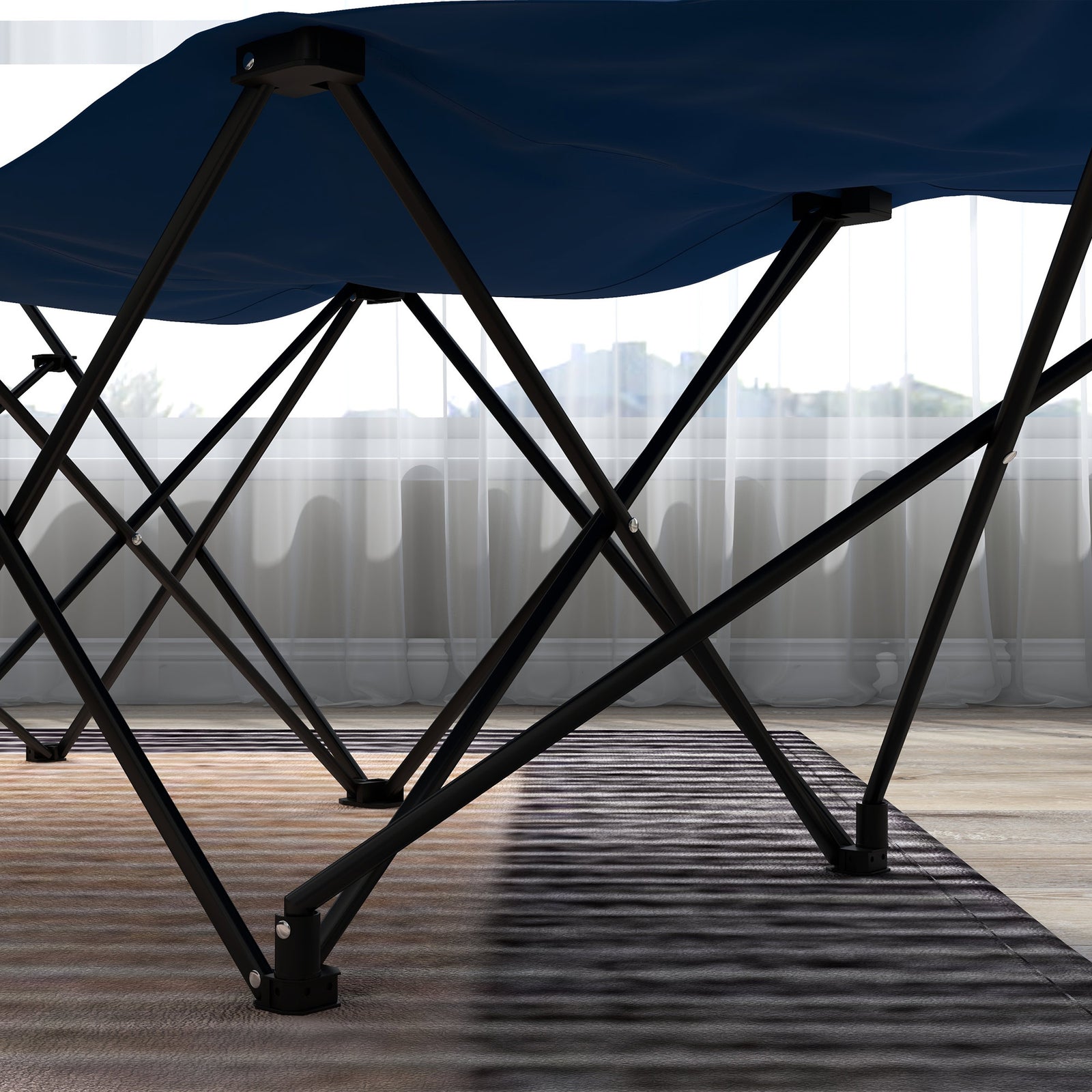 Foldable Sun Lounger W/ Side Pocket & Headrest