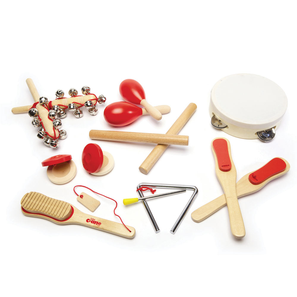 Set Of Wooden Musical Instruments, Includes 14 Pieces