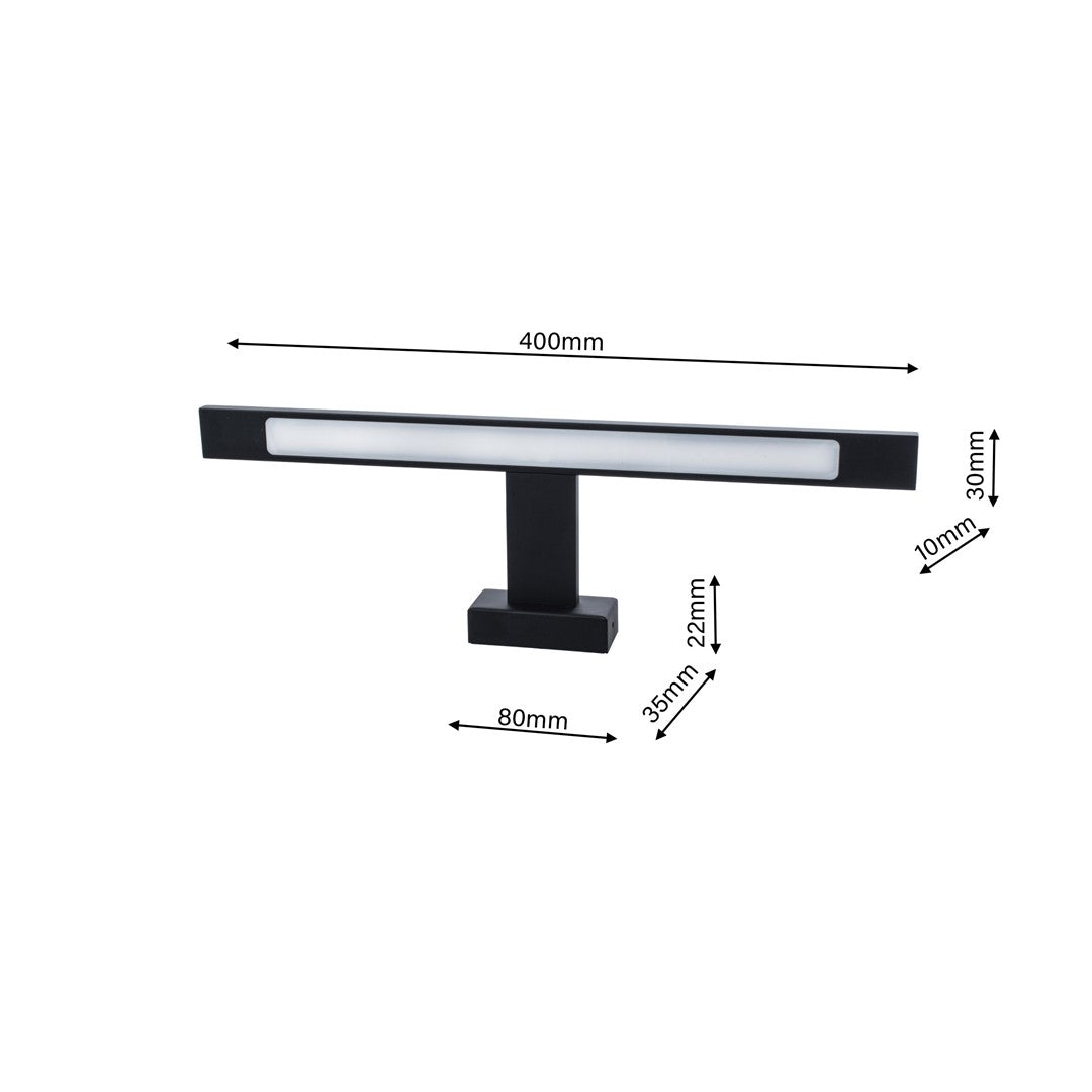 Shine Black Led 7w Wall Lamp Stylish Matt Black Light With Ip44 Rating Perfect For Mounting Above A Bathroom Mirror