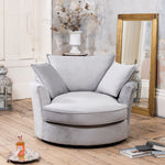 Havana Velvet Swivel Base Cuddle Chair | Gray