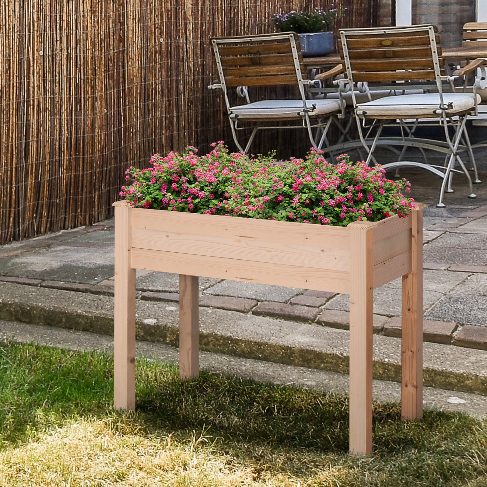 Raised Wooden Garden Planter 86x46x76cm