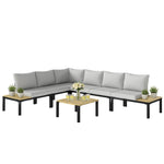 Garden Furniture Set, 6 Piece Corner Sofa Set With Coffee Table