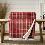Deyongs Red Check Sherpa Fleece Throw – Printed Check Blanket