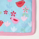 HOMESCAPES Birds And Flowers Pink Cotton Pot Holder