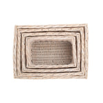 Wicker White Wash Storage Open Basket | Set-of-4 | White