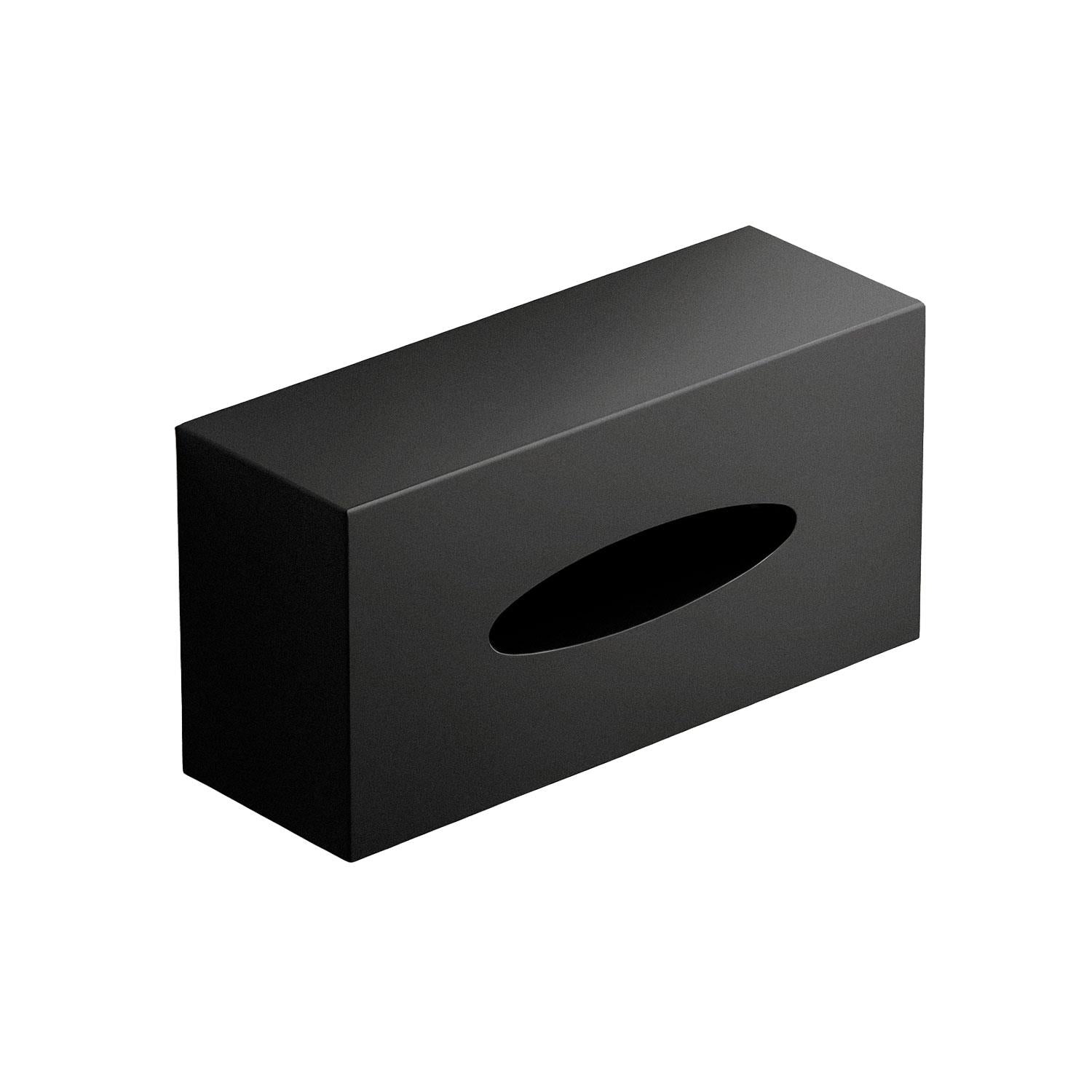 Tissue Box Cover, Matt Black, Free-standing , Collection Architect S+