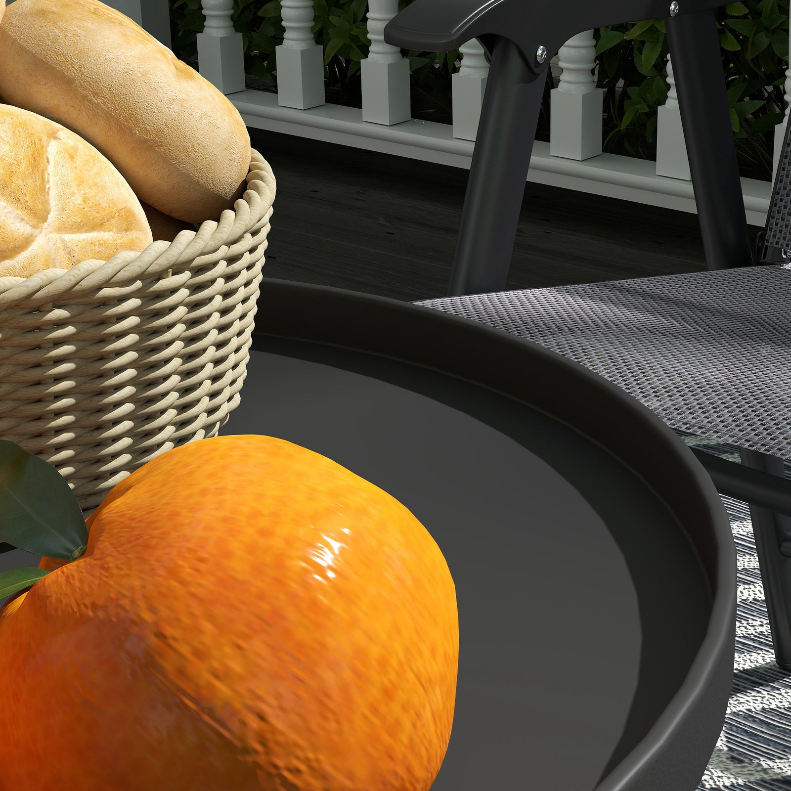 Round Garden Table, 2-tier Metal Patio Table Coffee Table
