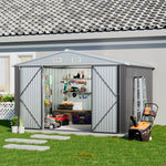 10x8ft Metal Storage Shed Storage Shed With Lockable Door
