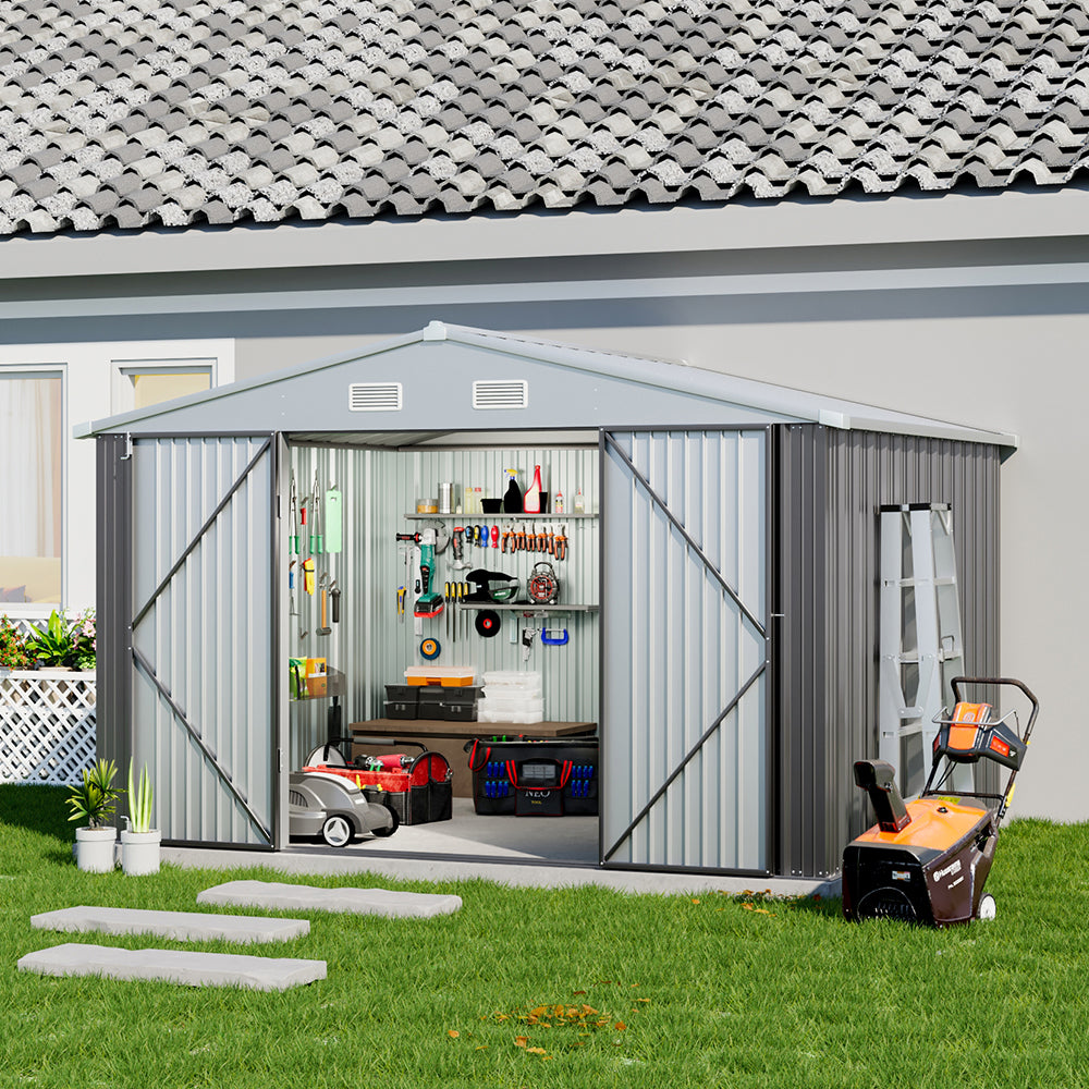 10x8ft Metal Storage Shed Storage Shed With Lockable Door
