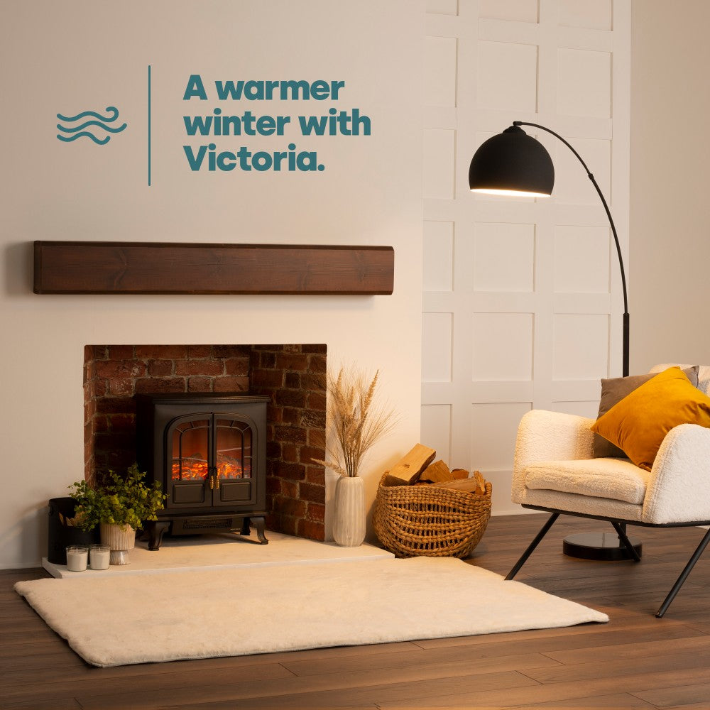 Electric Fireplace Heater With Dual Power Modes And Safety Cut Off