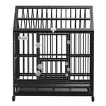 Heavy Duty Dog Crate W/ Removable Tray, Logs