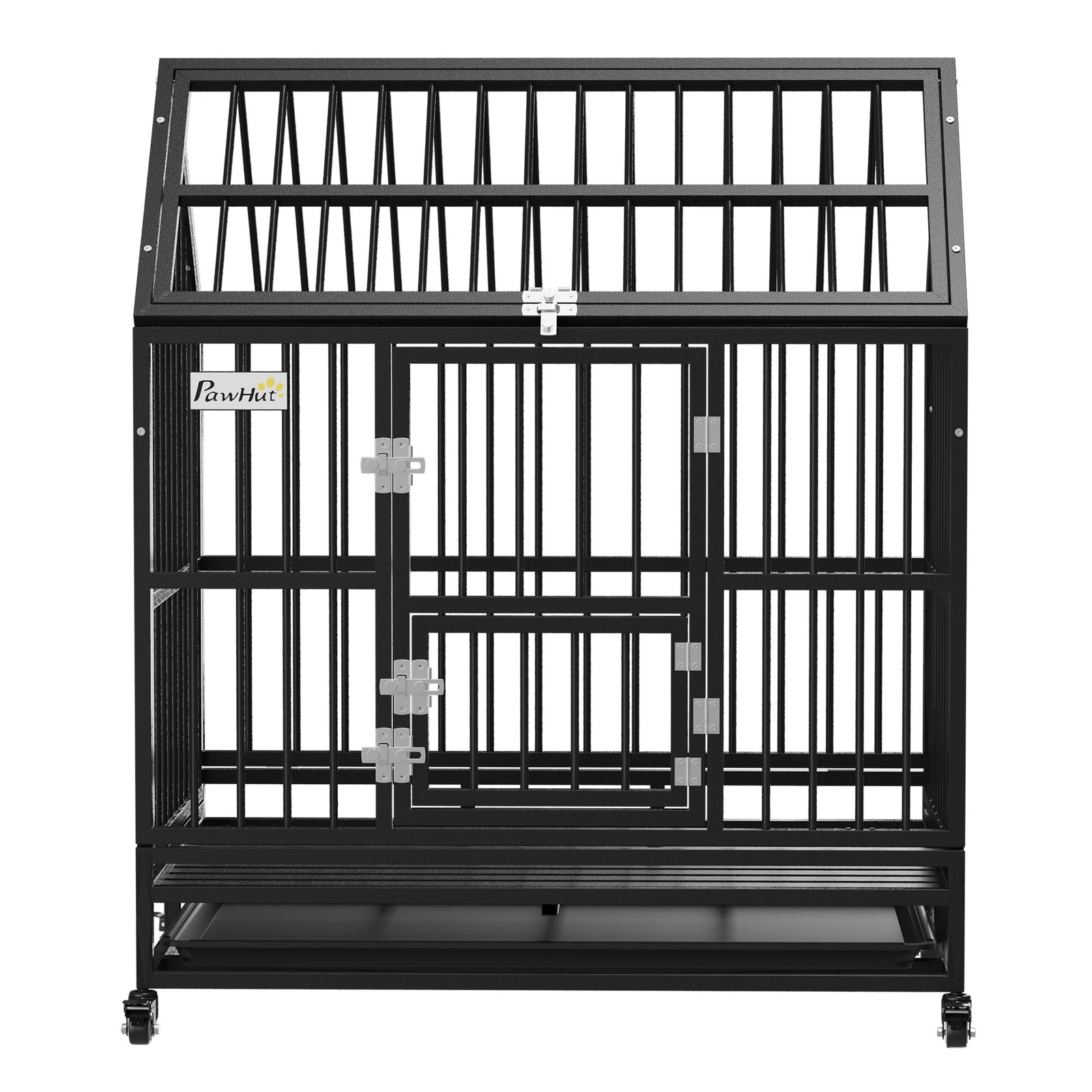 Heavy Duty Dog Crate W/ Removable Tray, Logs