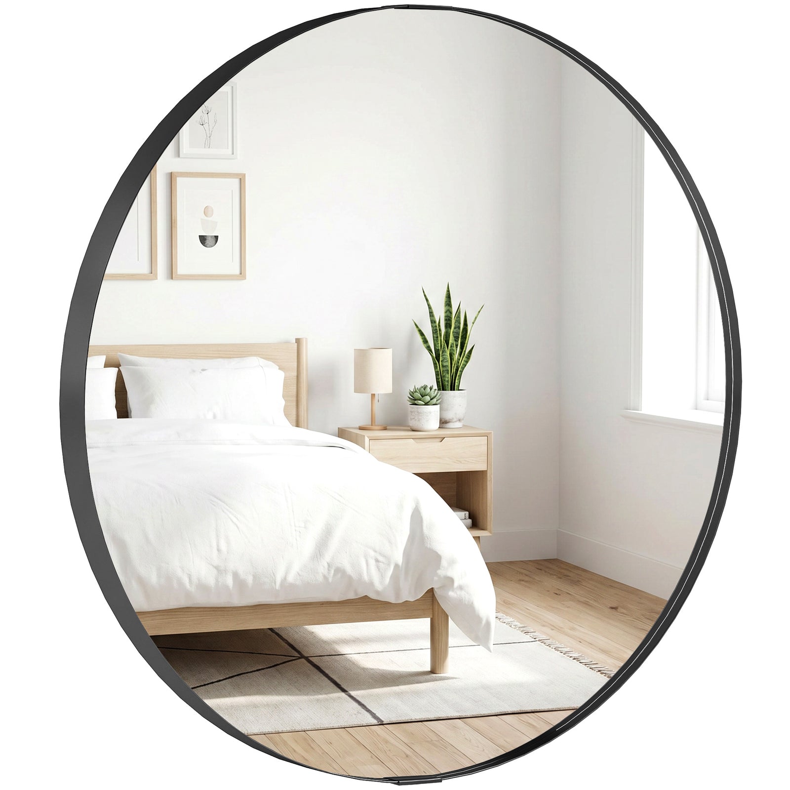 Wall Mirror 61 Cm, Wall Mounted Bathroom Mirror | Black