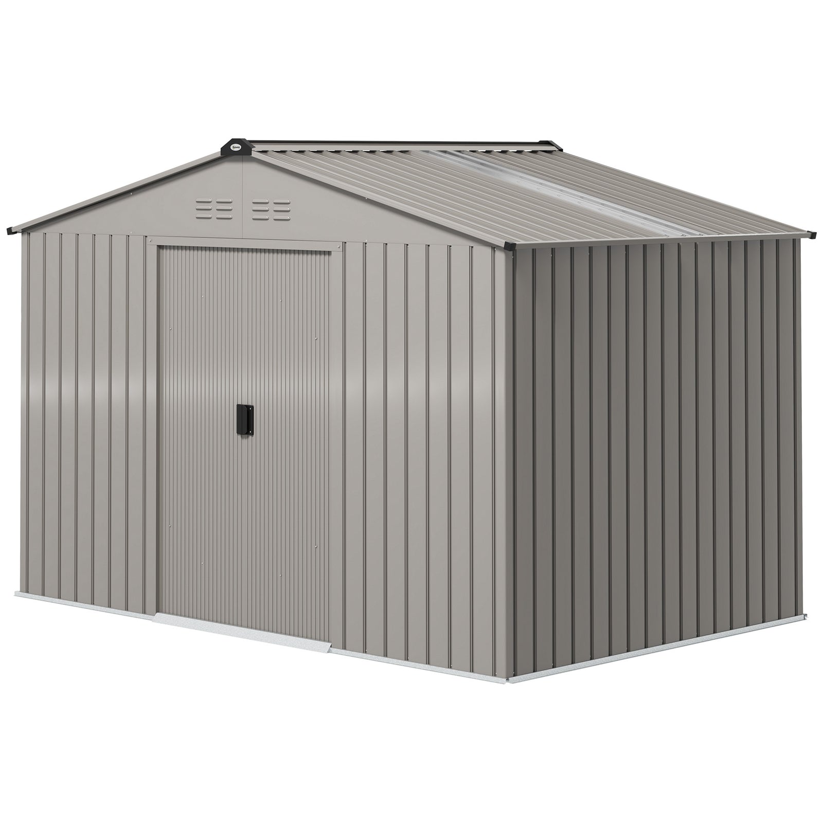 9 X 6ft Galvanised Garden Storage Shed With Sliding Door