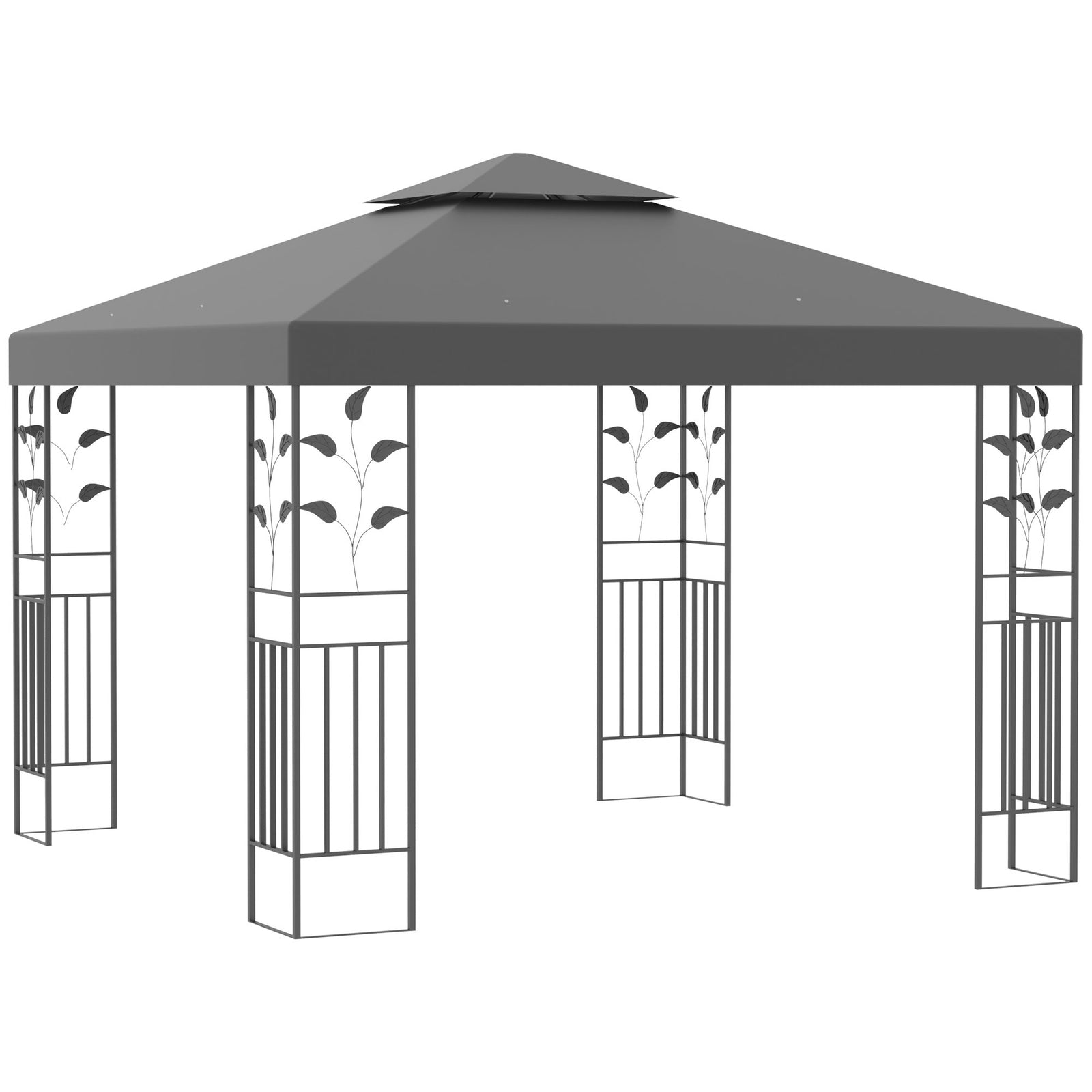 3m X 3m Outdoor Decorative Garden Gazebo Canopy Steel Frame