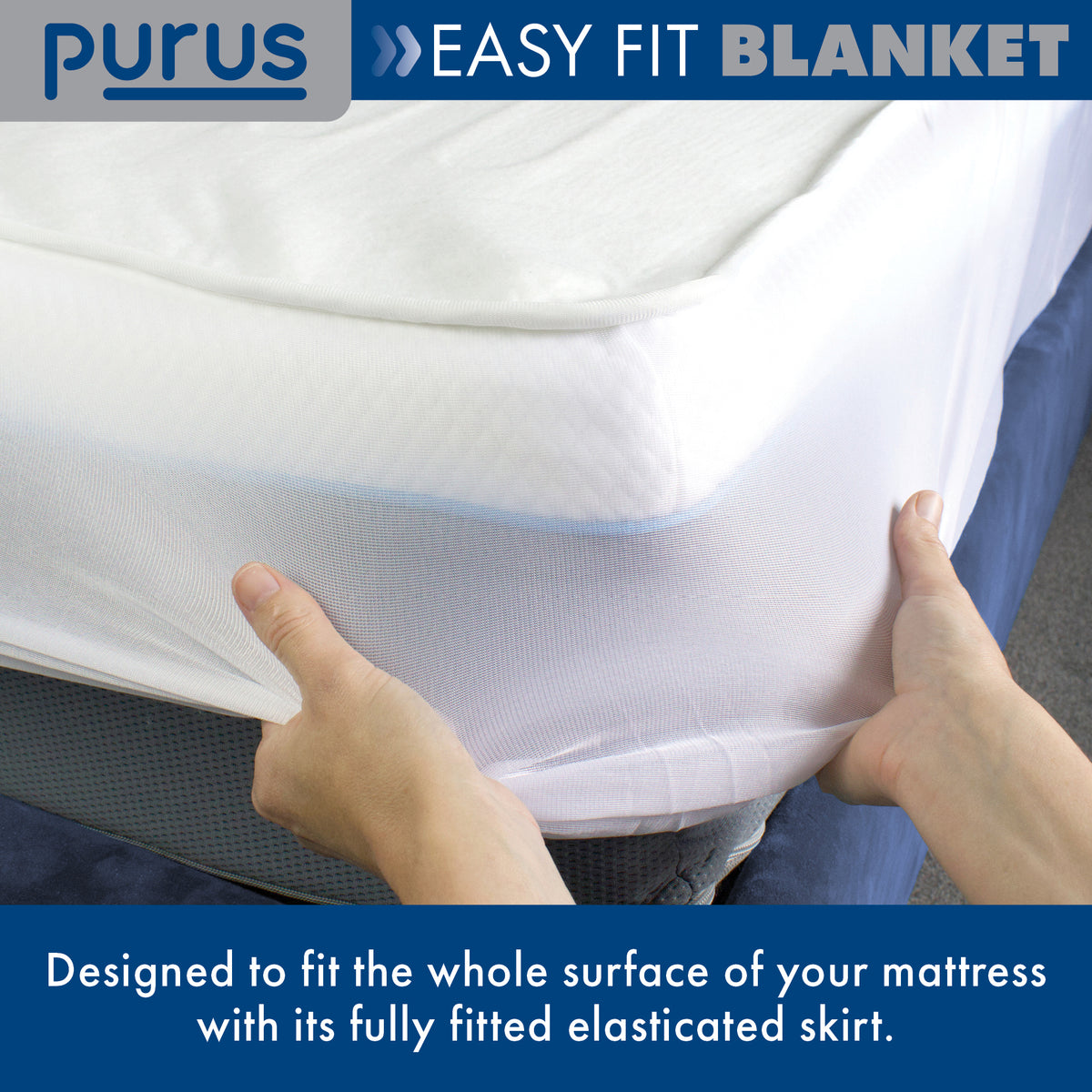 Luxury Electric Blanket Fully Fitted Heated Bed Underblanket Polyester Detachable Control 3 Heat Settings | Double | White